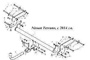 Фаркоп на Nissan Terrano, с 2014 г. в.  Город Уфа