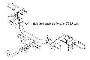 Фаркоп на Kia Sorento Prime, с 2015 г. в.  Город Уфа